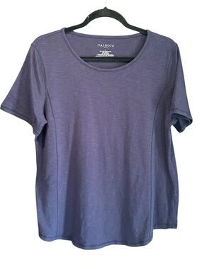 Talbots Short Sleeve Crewneck Tee - Navy Blue